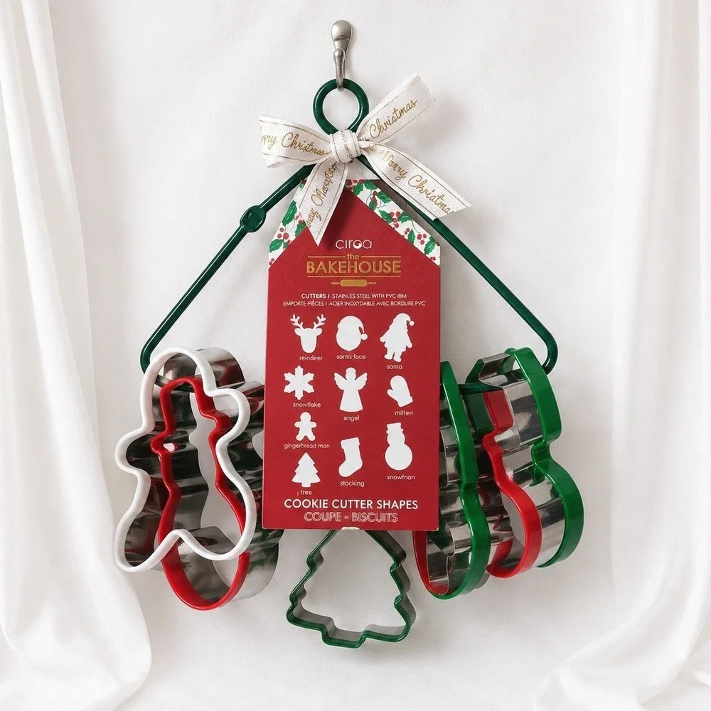 Ciroa Christmas Cookie Cutter Set 10pc‎ Stainless Steel Holiday Baking Shapes